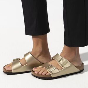 Birkenstock Arizona Metallic Gold Sandals
